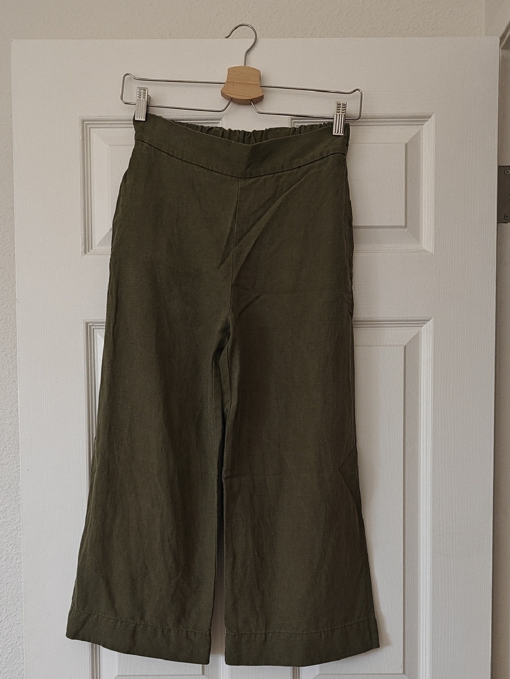 Point Sur Wide-Leg Linen Blend Pants - Olive Green